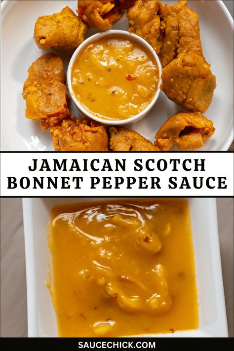 Jamaican Scotch Bonnet Pepper Sauce - Taste The Island's Heat Mexican Salsa Recipes, Pepper Sauce Recipe, Dip Sauce, Bbq Sauces, Hot Sauce Recipes, Scotch Bonnet Pepper, Hot Sauces, Herb Recipes, Scotch Bonnet