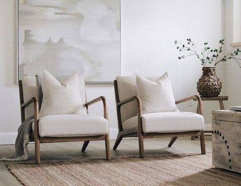 ivory/white accent chairs Cream Couch Accent Chairs, Accent Chair Neutral, Accent Chair Bedroom Ideas, Accent Living Room Chairs, Living Room Couch And Two Chairs, Accent Chairs For Living Room Modern, Two Accent Chairs In Living Room, Couch With Accent Chairs, No Couch Living Room Ideas