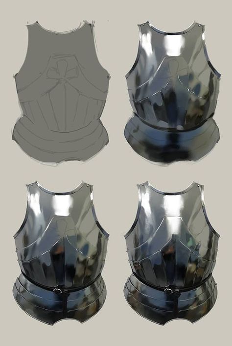 Digital Painting Photoshop, Metal Armor, Drawings Tutorials, Digital Painting Techniques, Digital Painting Tutorials, Poses References, Armors, Drawing Clothes, Process Art