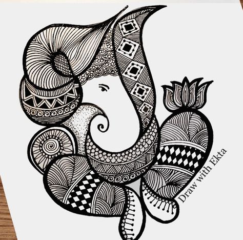 Pinterest Drawings Easy, Lord Ganesh Mandala Art, Boho Art Drawings Doodles, Ganesha Drawing Mandala, Mandela Art Easy For Beginners, Mandala Art Simple Easy For Beginners, Lord Ganesha Mandala Art, Draw Ganesha, Ganesha Mandala Art