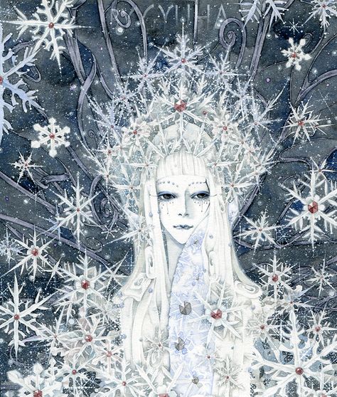 The Snow Queen on Behance Snow Queen Illustration, Korean Illustration, Yuki Onna, The Snow Queen, Fairytale Stories, Snow Fairy, Queen Art, White Witch, Arte Inspo