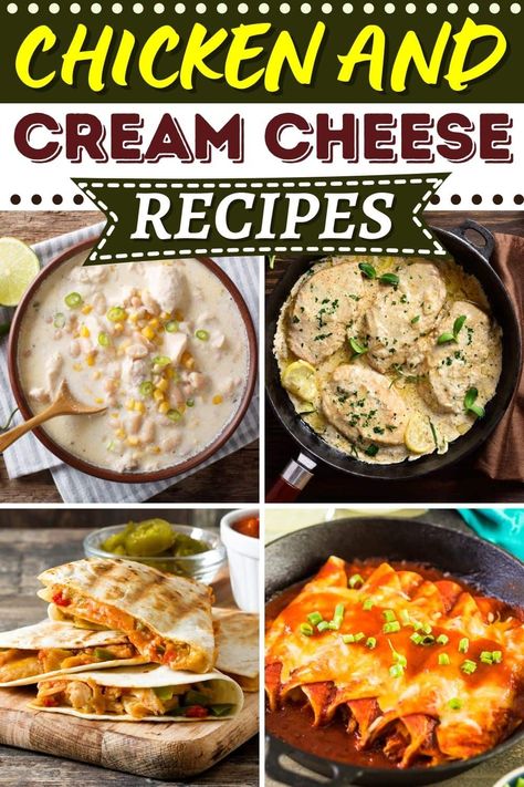 Rotisserie Chicken Cream Cheese Recipes, Canned Chicken And Cream Cheese Recipes, Chicken Mushroom Cream Cheese Recipes, Ground Chicken Cream Cheese, Cream Cheese Dinner Ideas, Easy Chicken Cream Cheese Recipes, Cream Cheese Parmesan Chicken, Chicken Recipes Using Cream Cheese, Chicken Thigh Recipes With Cream Cheese