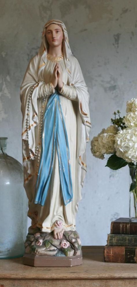 Our Lady of Lourdes Religious Statues, Blessed Mary, Virgin Mary Statue, Mama Mary, Queen Of Heaven, Mary Statue, Lady Of Lourdes, Our Lady Of Lourdes, Blessed Mother Mary