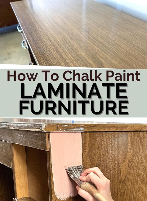 Chalk Paint Laminate Furniture, Painting Laminate Dresser, Painting Laminate Table, Painting Particle Board Furniture, Painting Pressed Wood, Paint Laminate Furniture, Particle Board Furniture, Painting Laminate Cabinets, Sanding Furniture