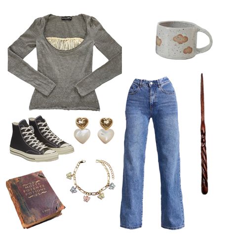 Aesthetic Harry Potter Outfit, Harry Potter Concert Outfit, Hogwarts Shifting Clothes, Harry Potter Outfits Casual, Outfits For Harry Potter Dr, Shifting Outfits Ideas Harry Potter, Harry Potter Clothing Aesthetic, Hogwarts Dr Wardrobe, Harry Potter Casual Outfits