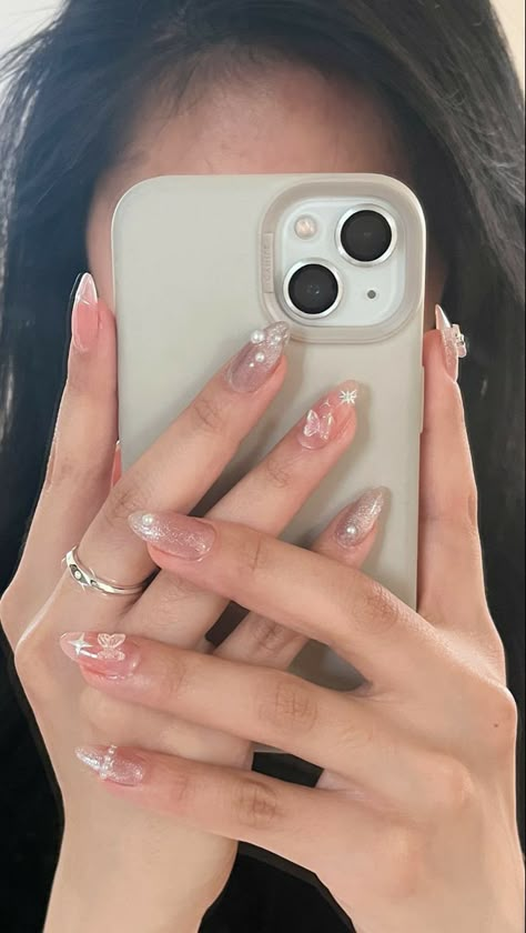 Diy Prom, Fake Nails Designs, Asian Nails, Nails Yellow, Hello Nails, Simple Gel Nails, Minimal Nails, Blush Nails, Pretty Gel Nails