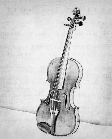 Violin Violin Drawing, Old Violin, Music Room Wall, Violin Art, Pencil Drawing Tutorials, Music Drawings, Contemporary Abstract Art, Pencil Art, Art Drawings Sketches