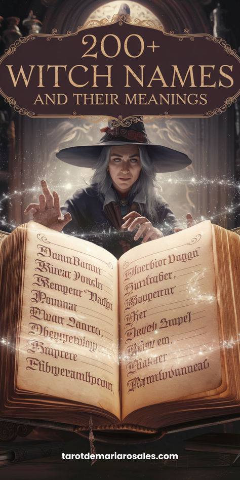 Dive into the enchanting world of witchcraft with this extensive list of over 200 witch names and their mystical meanings. Whether you're naming a character, exploring your own magical identity, or simply curious, these names carry powerful histories and enchanting tales. Perfect for witches, writers, and magic enthusiasts alike. 🧙‍♀️🔮 #WitchNames #MagicalMeanings #EnchantedNames Magic Words Witchcraft, Witch Deities List, Magical Names With Meaning, Names Meaning Chaos, Magic Power Ideas, Magical Last Names, Witch Names And Meanings, Magic Powers List Of, Magical Names For Characters