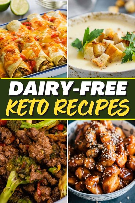 Stick to your health goals with these dairy-free keto recipes! From dips to casserole to soup, these easy meal ideas are simply irresistible. Dairy Free Keto Meals, Dairy Free Keto, Dairy Free Keto Recipes, Dairy Free Low Carb, Dairy Free Dinner, Easy Meal Ideas, Carb Free, Free Keto Recipes, Simply Irresistible