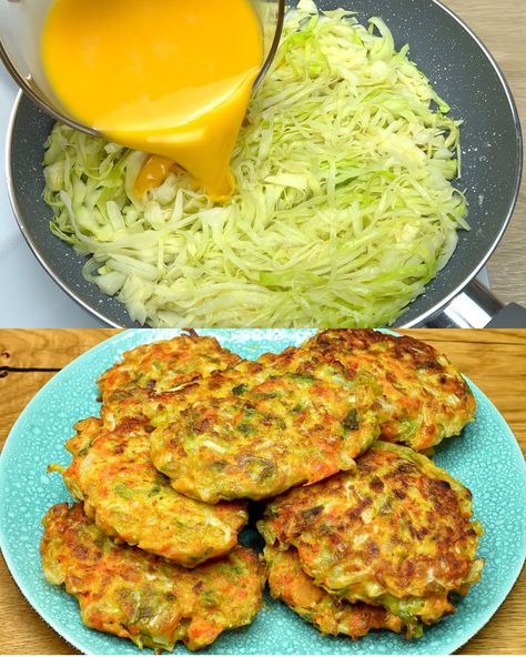 Cabbage and Egg Patties - Greenku Recipes Egg Patties, Savory Potato Pancakes, Weeknight Recipes, Cooked Cabbage, Eggs Recipe, Steamed Vegetables, Egg Dish, Sauteed Vegetables, Cabbage Recipes