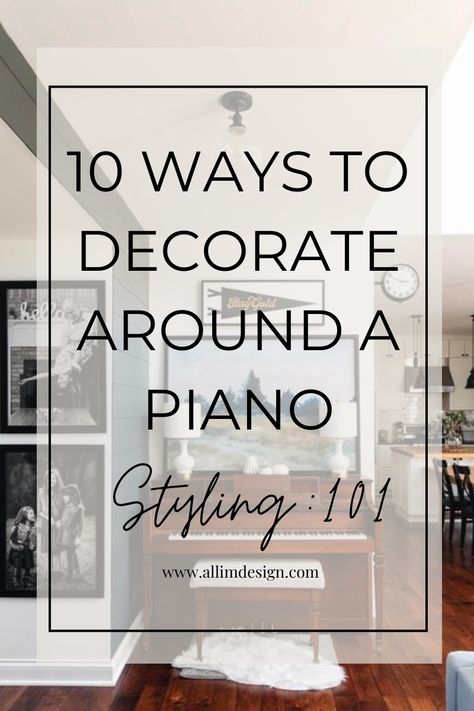 How To Decorate Around A Piano, Piano Top Decor Ideas, Living Room Decor With Piano, Decorate Around A Piano, Small Piano Room, Piano Decorating Ideas, Upright Piano Decor, Grand Piano Decor, Small Bedroom Layouts