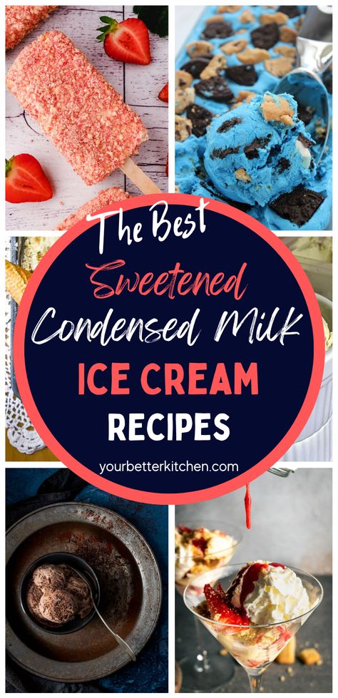 Ice Cream Recipes With Sweetened Condensed Milk, Ice Milk Ice Cream, Ice Cream Condensed Milk, Ice Cream Made With Condensed Milk, Quick Frozen Desserts, Ice Cream Recipes With Condensed Milk, Evaporated Milk Ice Cream Recipes, Superman Ice Cream Recipe, Ice Cream With Condensed Milk