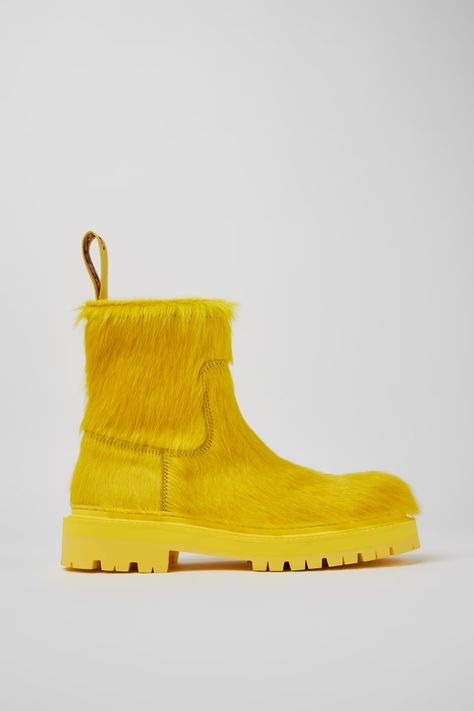 Yellow Boots, Limited Edition Bag, Camper Shoes, Old Shoes, Shoes Heels Wedges, Spring Summer Collection, Slipper Sandals, Boots And Sneakers, Calf Hair