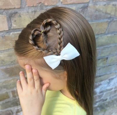 Valentines Hairstyles, Picture Day Hair, Easy Little Girl Hairstyles, Valentine Hair, Girl Hair Dos, Girls Hairstyles Easy, Girls Heart, Toddler Hairstyles Girl