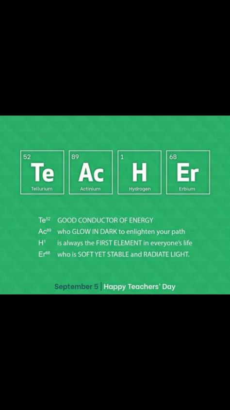 Chemistry Teacher Quotes, Acronym Words, Teacher's Day Card Ideas, Teachers Day Drawing, Greeting Cards For Teachers, Wishes For Teacher, Teachers Day Poster, Teacher Appreciation Quotes, Math Quotes