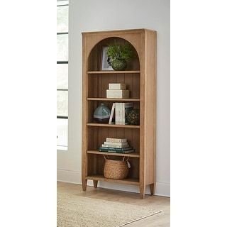 Modern Wood Open Bookcase, Office Shelving, Storage Cabinet, Fully Assembled, Light Brown - Bed Bath & Beyond - 38144885 Bookcase Office, Relaxed Lifestyle, Office Shelving, Shelving Storage, Wood Arch, Bookcase Wall, Furniture Bookshelves, Open Bookcase, Office Cabinets