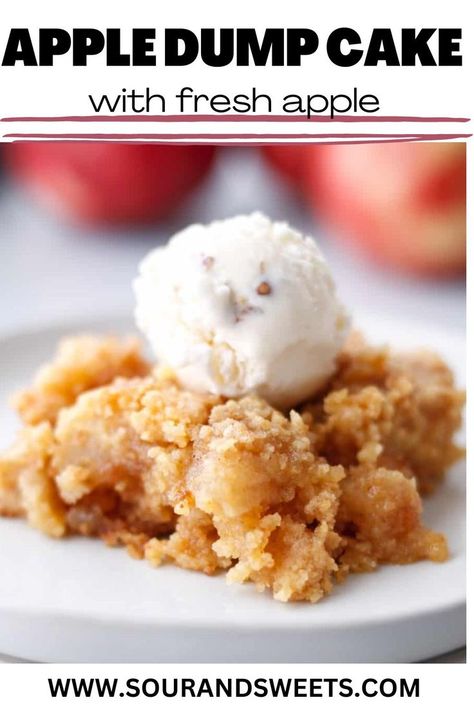 Dump Cake With Fresh Apples, Spice Cake Mix Recipes, Fresh Apple Recipes, Homemade Apple Cobbler, Apple Cobbler Easy, Apple Cake Recipe Easy, Yellow Cake Mix Recipes, Apple Dump Cake Recipe, Apple Dump Cake