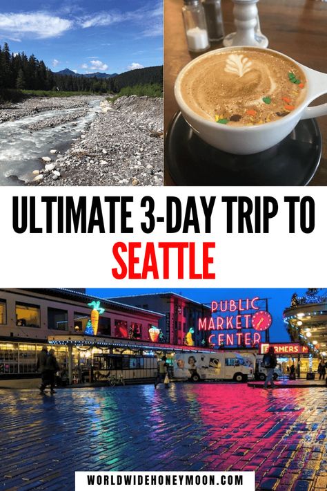 This is the perfect 3 days in Seattle | 3 Days in Seattle Packing | Seattle Washington 3 Days | Seattle Itinerary 3 Days | Seattle Travel Guide | Seattle Travel Photography | Seattle Travel Outfit | Seattle Packing List Summer | Seattle Packing List Winter | Things to do in Seattle Washington | Where to Eat in Seattle Washington | Seattle Coffee Shops | Seattle Breweries | Seattle Photography | Weekend in Seattle | Seattle Weekend Trip | US Destinations | USA Travel | North America Destinations Seattle Washington Things To Do, Seattle Packing List, Packing List Winter, Seattle Breweries, Travel North America, Seattle Itinerary, Seattle Coffee Shops, Seattle Weekend, Weekend In Seattle