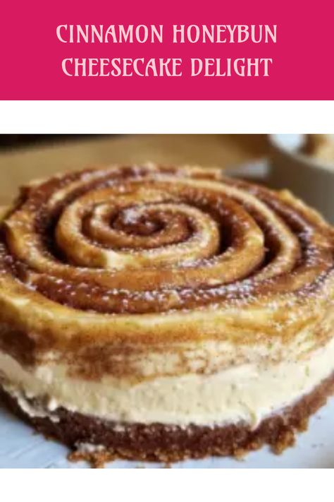 Looking for a dessert that perfectly combines creamy cheesecake with the sweet, comforting taste of cinnamon honeybuns? Our Cinnamon Honeybun Cheesecake will tick all the right boxes! This easy-to-make cheesecake recipe features a deliciously swirled honeymix that will leave your tastebuds dancing. Perfect for holiday gatherings, cozy family dinners, or as a delightful surprise at any event, this recipe is a true crowd-pleaser. Get ready to wow your family and friends with this irresistible dessert they'll dream about long after the last bite! Cinammon Roll Honey Bun Cheesecake, Cinnamon Rolls Honeybun Cheesecake, Honey Bun Cinnamon Roll Cheesecake, Cinnamonroll Honeybun Cheesecake, Cinnamon Honeybun Cheesecake, Cinnamon Roll Hunny Bun Cheesecake, Honeybun Cinnamon Roll Cheesecake, Honey Bun Cheesecake Recipe, Honeybun Cheesecake Recipe