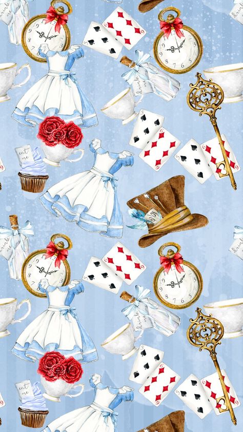 Kawaii Backgrounds, Alice In Wonderland Drawings, Alice In Wonderland Tea Party Birthday, Alice In Wonderland Aesthetic, Ballerina Cakes, Alice In Wonderland Birthday, Alice In Wonderland Theme, Disney Phone Wallpaper, Alice In Wonderland Tea Party