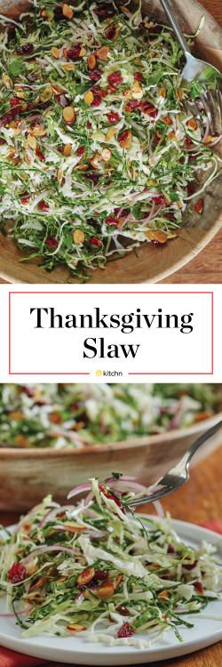 Recipe: Thanksgiving Slaw | Kitchn Thanksgiving Slaw, Thanksgiving Vegetables, Recipe Thanksgiving, Holiday Eating, Slaw Recipes, Thanksgiving Dishes, Coleslaw Recipe, Thanksgiving Menu, Holiday Cooking