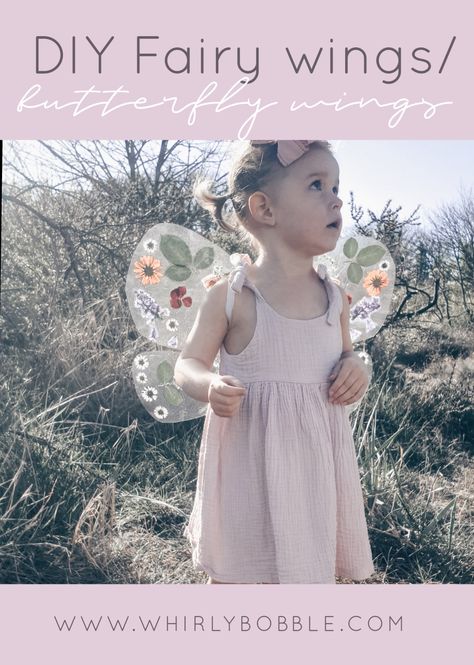 Nature, Garden Fairy Diy Costume, Diy Cellophane Fairy Wings, Laminated Fairy Wings, Nature Fairy Wings Diy, Pressed Flower Fairy Wings, Diy Kids Fairy Costume, Easy Diy Fairy Wings, Fairy Wing Diy