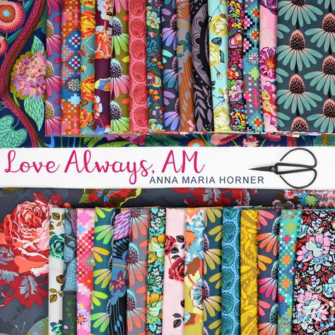 Anna Maria Horner Fabric, Tire Craft, Anna Maria Horner, Anna Marie, Artist Branding, Free Spirit Fabrics, Indie Sewing Patterns, Scrappy Quilts, Quilting Tips