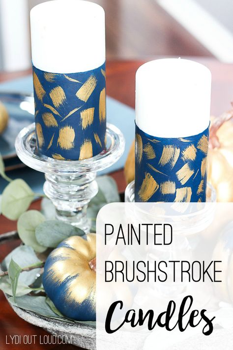 How to paint brushstroke candles How To Paint Candles Diy, How To Paint On Candles, Painting Candles Diy, Hand Painted Candles Diy, How To Paint Candles, Candle Painting, Diy Will, Candle Diy, Fake Candles