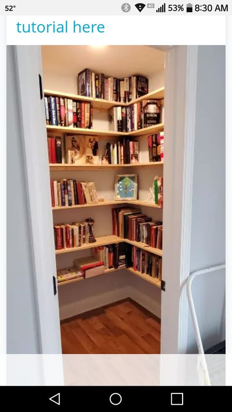 Book Nook In Closet, Closet Library Ideas, Kitchen Prep Station, Closet Library, Hamper Cabinet, Kitchen Bookshelf, Closet Curtains, Clever Organizer, Calming Bedroom