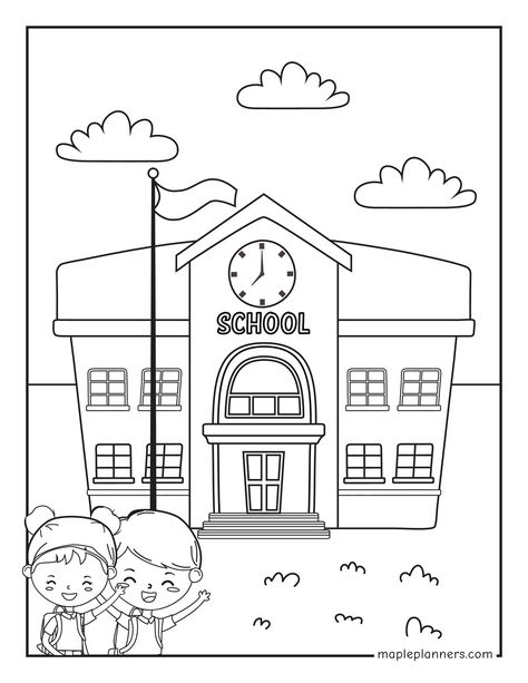 Free Back to School Coloring Pages for Kids Back To School Worksheets, Preschool Coloring Pages, School Images, School Cartoon, School Coloring Pages, About School, School Worksheets, Color Worksheets, School Pictures