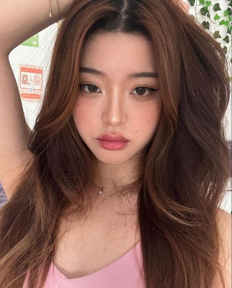 #brown #hair #korean #makeup #soft Asian Brown Hair, Brown Hair Korean, Soft Brown Hair, Warm Brown Hair, Hair Color Asian, Golden Brown Hair, Korean Hair Color, Brown Hair Looks, Watch Free Movies