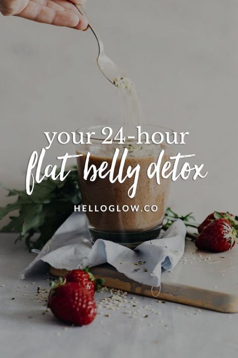 24-Hour Flat Belly Detox Detox Meal Plan, Belly Detox, Flat Belly Detox, Flat Belly Foods, Full Body Detox, Kale Smoothie, Diet Smoothie Recipes, Natural Detox Drinks, Detoxify Your Body