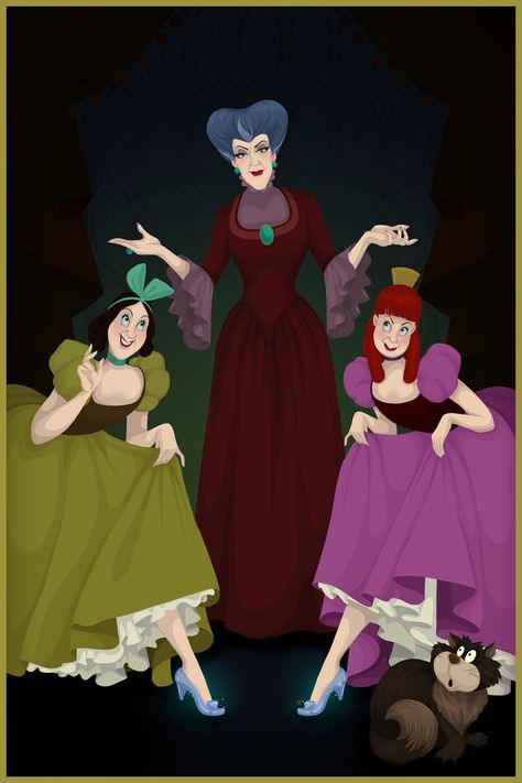 If Disney Villains Had Won: The Evil Stepmother and the ugly stepsisters Disney Movie Villains, Anastasia And Drizella, Evil Stepmother, Animation Disney, Disney Board, Images Disney, Cinderella Disney, Film Disney, Walt Disney Animation