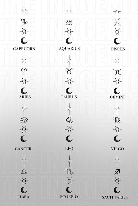 Star Sings Tatoos, Symbolic Meaningful Tattoos, Moon And Stars And Sun Tattoo, The Sun The Moon The Stars Tattoo, Zodiac Small Tattoos, Keep Pushing Tattoo Ideas, 2x2 Tattoo Ideas Simple, Tattoo Ideas Astrology Zodiac Signs, Small Ear Tattoos For Women Simple