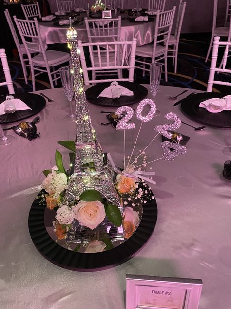 A Night In Paris Centerpieces, Paris Hoco Theme, Night In Paris Theme Party Sweet 16, Evening In Paris Prom Theme, Night In Paris Theme Party Decorations, Midnight In Paris Prom Theme, A Night In Paris Prom Theme, Night In Paris Prom Theme, Paris Themed Prom