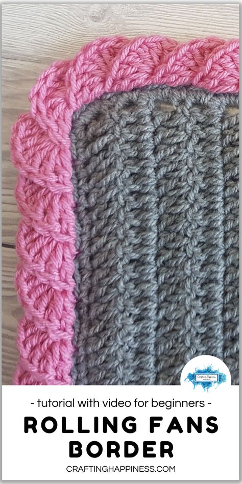 Free Crochet Patterns For Blanket Borders, Crocheting A Border On A Blanket, Boarder Crochet For Blankets, Free Crochet Blanket Border Patterns, Crochet Edges For Blankets Baby Free, Crochet Edge For Baby Blanket, Leaf Stitch Border Crochet, Afgan Borders Crochet, Crochet Binding Edge