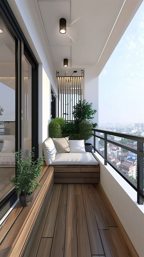 90+ Modern Balcony Ideas for Stylish Outdoor Living - DecorWithEva Small Rectangle Balcony Ideas, Living Room For Small Apartment, Modern House Balcony Design, Home Garden Design Small Balcony Ideas, Very Small Balcony Decor, Very Small Balcony Ideas, Room Balcony Ideas, Small Terrace Design, Interior Design Balcony