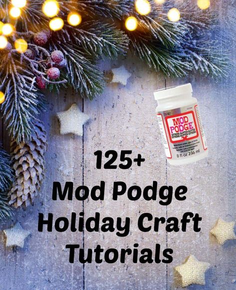 Get started with your decoupage projects for the holiday season early! Here is a huge collection of Mod Podge holiday crafts that you'll love (Christmas, Halloween, Thanksgiving, and more). Great ideas for adults and for kids to make. Christmas Crafts To Sell Bazaars, Mod Podge Glass, Holiday Crafts Halloween, Mod Podge Projects, Diy Mod Podge, Mod Podge Crafts, Christmas Crafts To Sell, Silver Christmas Decorations, Christmas Decoupage