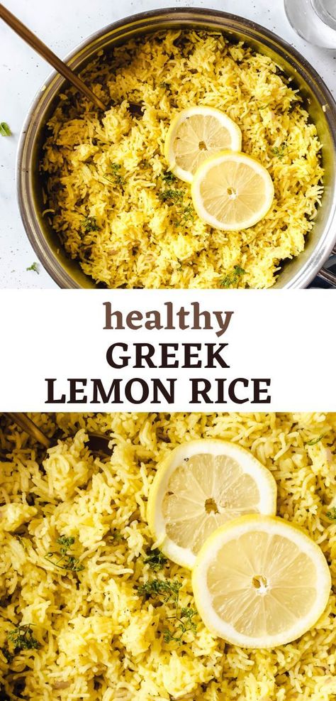 Mediterranean Herbs, Greek Lemon Rice, Sauteed Onions, Rice Side Dish Recipes, Greek Dinners, Rice Side, Easy Mediterranean Diet Recipes, Avocado Dip, Rice Side Dishes