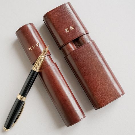 Fountain Pen Case, Leather Pen Case, Gift Set For Men, Personalized Leather Gifts, Father In Law Gifts, Luxury Gift Set, Luxury Pens, Academic Validation, Personalised Pens