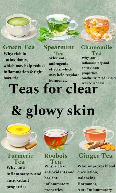 Tea And Its Benefits, Natural Tips For Clear Skin, Healthy Foods And Their Benefits, Herbal Tea For Clear Skin, Tea Uses Benefits Of, Drinks For Better Skin, Different Tea Benefits, Best Teas For Clear Skin, Teas For Skin Health