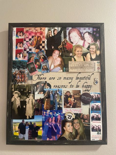 Picture Bday Gift Ideas, Best Friend Picture Collage Gift, Picture Collage Gift Boyfriend, Collage Ideas With Pictures, Picture Collage Board Ideas, Friend Board With Pictures, Picture Board Ideas Diy, Picture Collage Poster Board, Diy Picture Frame Collage Ideas