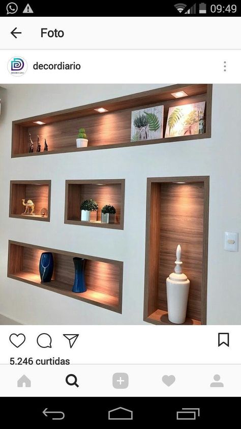 Wall Niche Ideas, Niche Decor, Niche Wall, Wall Niche, Living Room Partition Design, Room Partition Designs, Tv Wall Design, Interior Wall Design, Niche Design