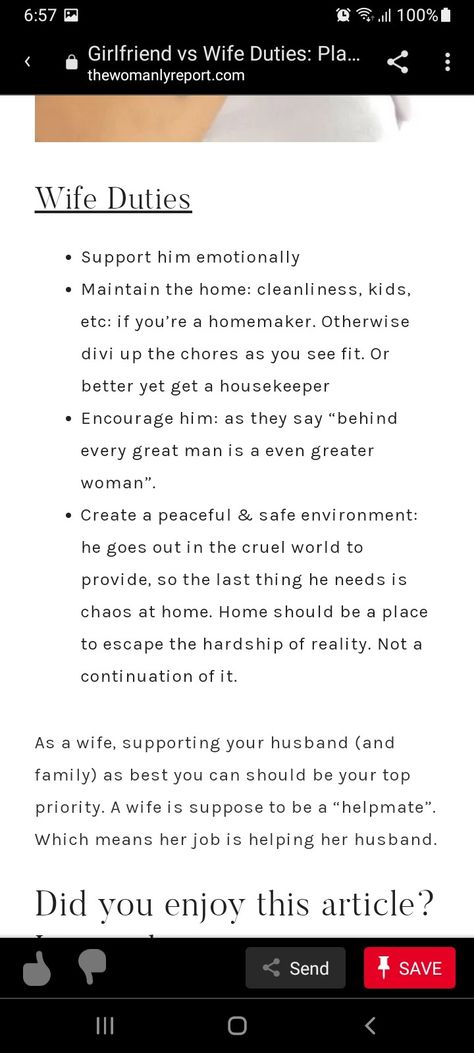 Future Husband Standards, Husband Duties To His Wife, How To Be Wife Material, Girlfriend Vs Wife Duties, Girlfriend Duties Vs Wife Duties, Wife Material Qualities, How To Be The Perfect Wife, How To Be A Wife, Wife Duties Marriage