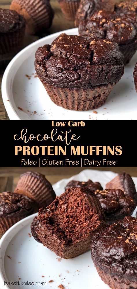 Low Carb Protein Muffins, Protein Muffins Low Carb, Paleo Chocolate Muffins, Pancakes Low Carb, Chocolate Protein Muffins, Paleo Snack, Paleo Muffins, Low Carb Low Fat Recipes, Protein Dinner