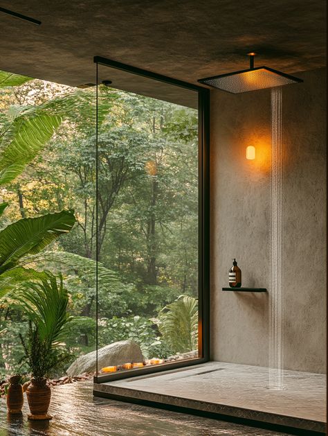 Elevate your architectural zen style in a forest house with a shower screen that seamlessly blends into zen-inspired interiors. It provides a sophisticated and tranquil touch to walk-in showers, enhancing the natural beauty of the surroundings and creating a peaceful retreat.

Architectural Zen, Forest House, Walk-In Shower, Sophisticated Touch, Zen-Inspired Interiors, Minimalist Design, Tranquil Space, Peaceful Retreat Onsen Style Bathroom, Asian Zen Bathroom, Asian Bathroom Ideas Zen Japanese Style, Onsen Bathroom Japanese Style, Asian Inspired Bathroom Zen, Interiors Minimalist, Colorful Minimalism, Walk In Showers, Open Showers