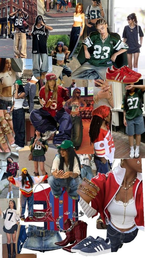 #fashion #outfitinspo #streetwear #90sstyle #americanstreetwear #outfit American Streetwear, Street Style Outfits Casual, 90’s Outfits, Capsule Wardrobe Casual, 2000s Streetwear, Cute Nike Outfits, Curly Haircuts, Streetwear 90s