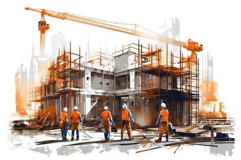 Construction architecture building development | premium image by rawpixel.com / Jigsaw Construction Worker Illustration, Construction Poster Design, Construction Poster, Construction Flyer, Construction Illustration, Construction Background, Construction Engineer, Construction Wallpaper, Building Construction Materials