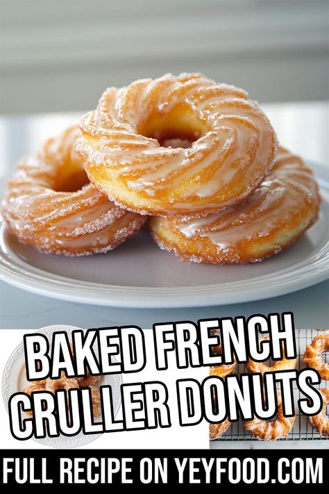 Cruller Donut Recipe, Fried Donut Recipe, French Cruller Recipe, French Cruller Donut, Donut Recipe Fried, Crullers Recipe, French Cruller, Cronut Recipe, French Donuts