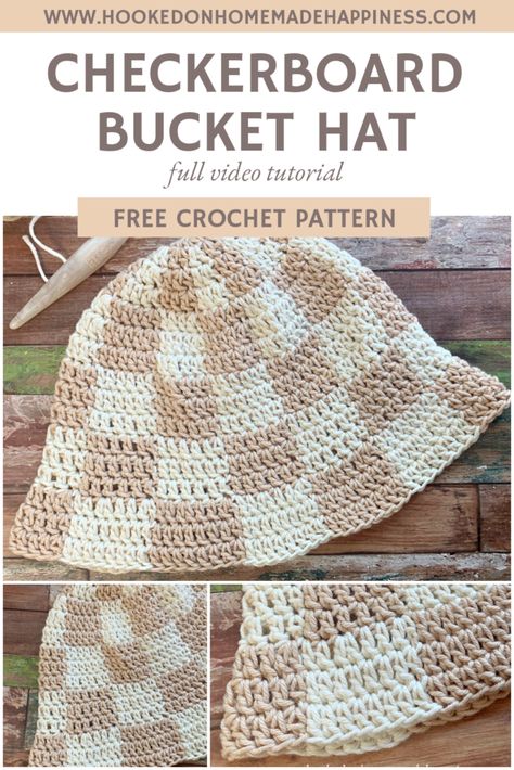 Bucket Hat Pattern Free, Bucket Hat Crochet Pattern, Pola Topi, Bucket Hat Crochet, Crochet Summer Hats, Bucket Hat Pattern, Hat Patterns Free, Hat Crochet Pattern, Confection Au Crochet